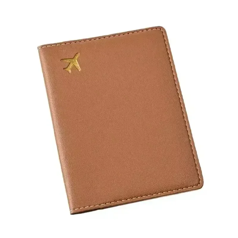 femmes hommes carte passeport couverture étui vol billet clip passeport portefeuille en cuir pu couleur unie porte-carte d'identité porte-passeport sacs à main