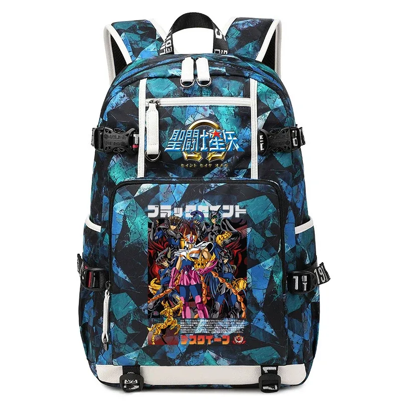 sac à dos imprimé saint seiya pour étudiants, sac à dos d'école de grande capacité pour adolescents, garçons et filles