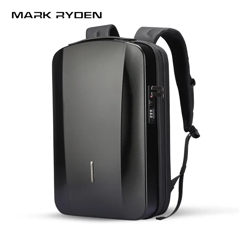 Sac à dos rigide pour homme MARK RYDEN, sacoche pour ordinateur portable 17,3 pouces avec serrure TSA, chargement USB, résistant à l'eau, pour les déplacements professionnels