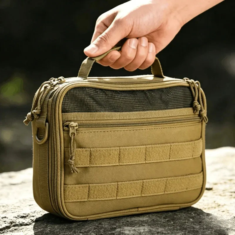 sac de toilette tactique pour hommes, organisateur de voyage imperméable, trousse de maquillage pour femmes, pochette de rangement pour cosmétiques avec crochet de salle de bain.