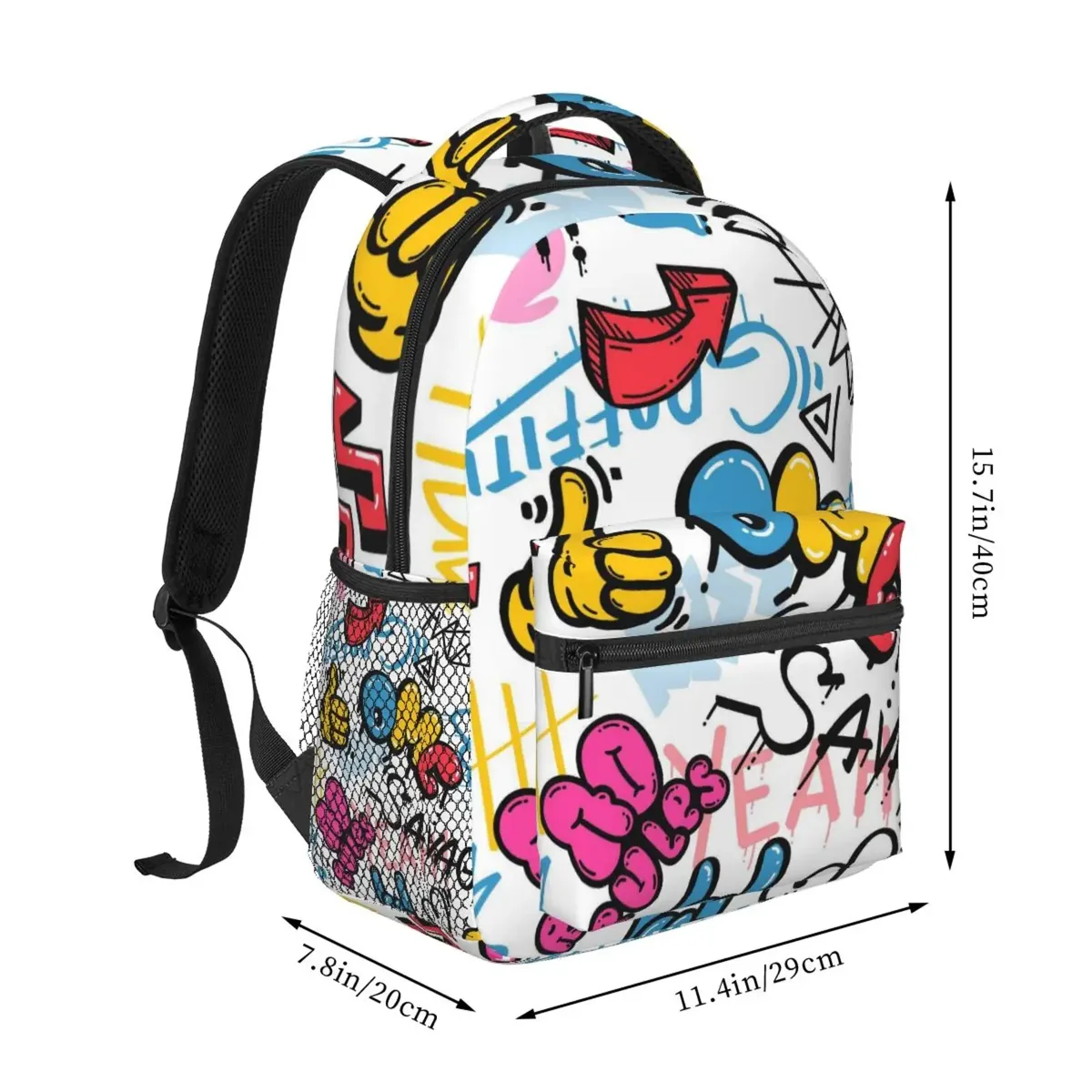 collection de bandes dessinées graffiti pop art imprimé sac à dos de voyage unisexe grande capacité sacs à dos pour ordinateur portable sac à dos d'école pour adolescents
