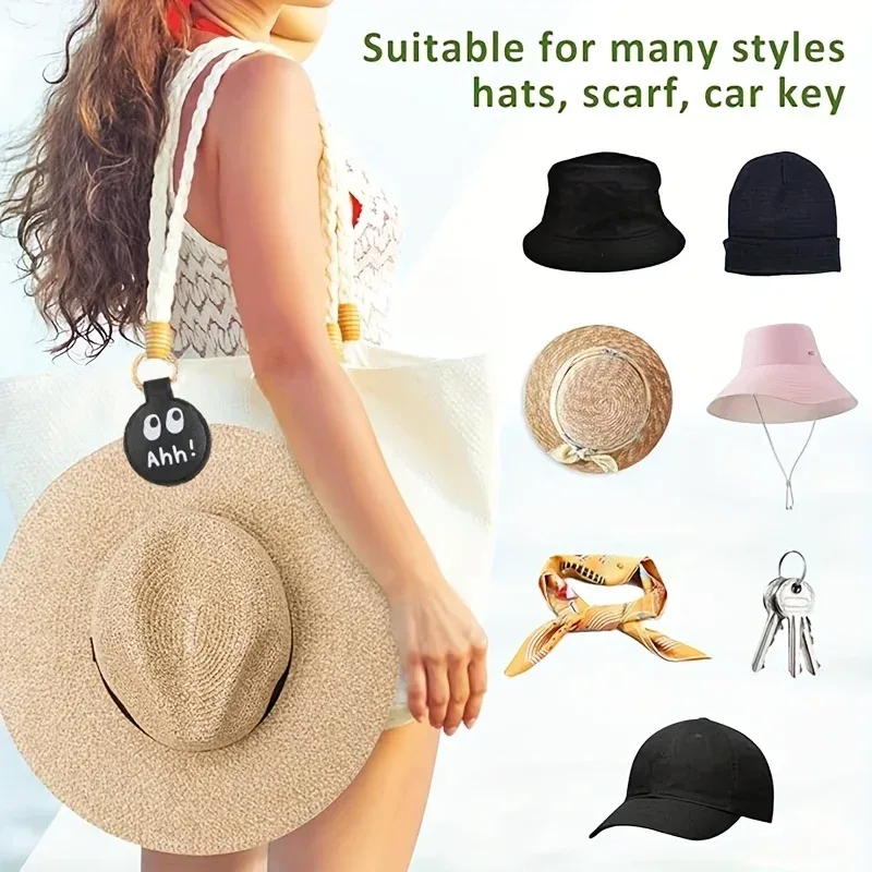 clip de rangement de chapeau à grands yeux à la mode, clip de chapeau portable mignon pour voyager, accessoire de suspension de sac à dos