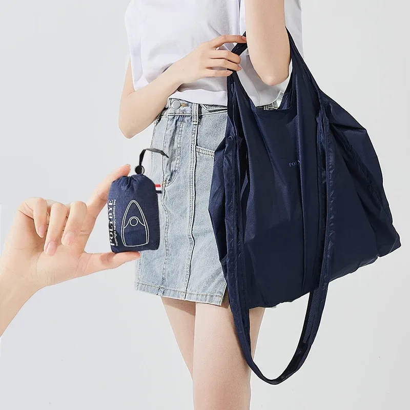 Sac fourre-tout réutilisable super léger Polybye 2026, sac de courses pliable en nylon écologique, sac à main, sac d'épicerie, sac à déjeuner, sac de recyclage