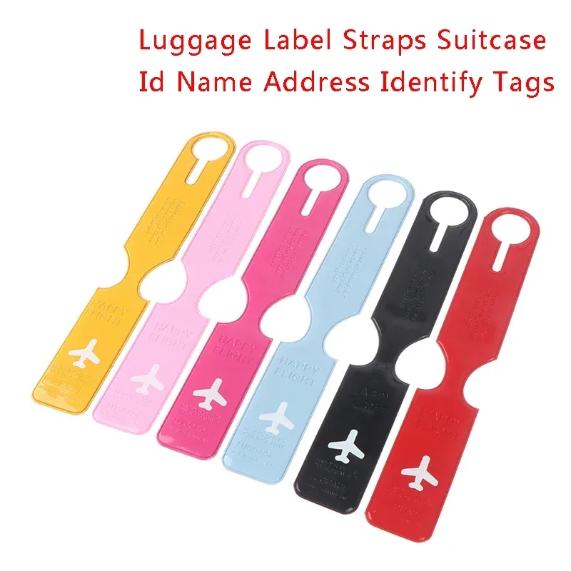 étiquettes de bagage en pvc mignonnes, sangles d'identification de valise, étiquettes d'adresse, accessoires d