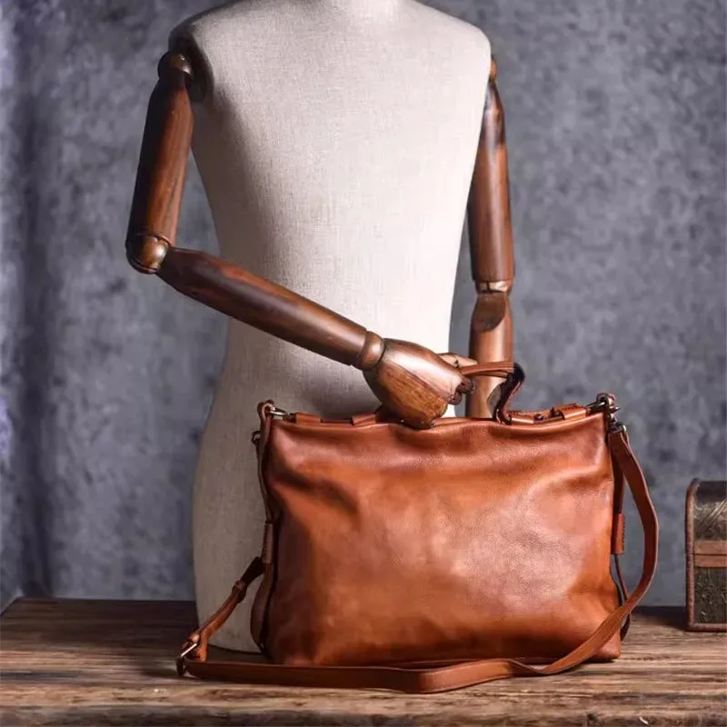 sac messager vintage en cuir véritable pour homme, sac à bandoulière décontracté de haute qualité en cuir de vache souple, idéal pour les voyages et le travail en extérieur