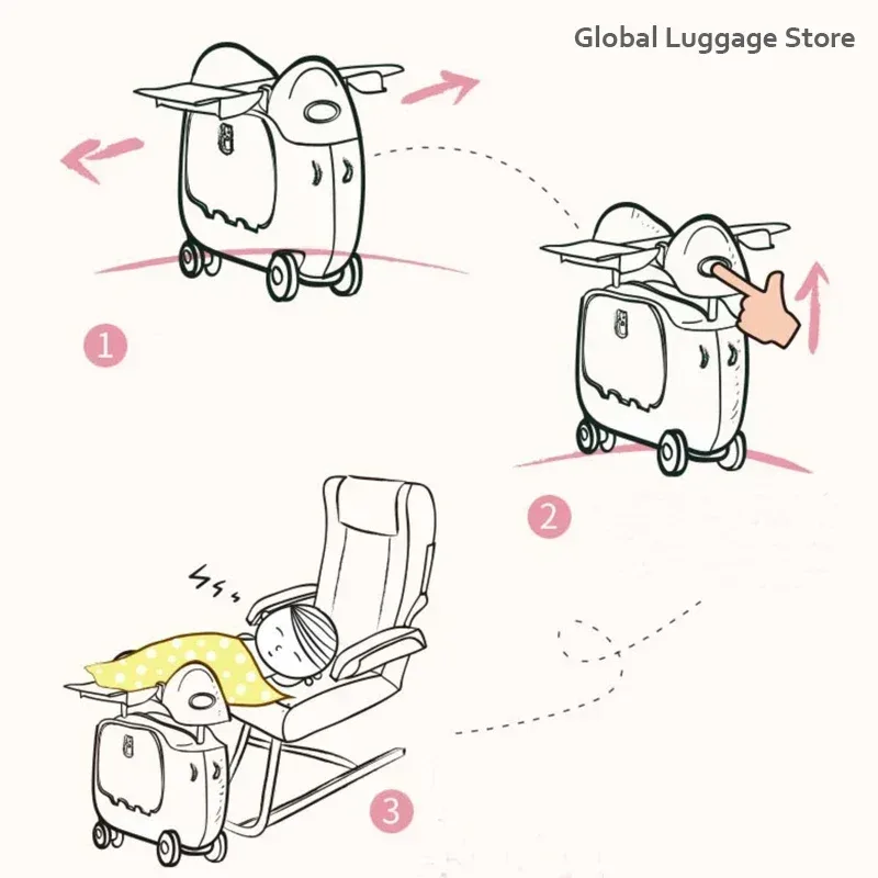 bagage multifonctionnel pour enfants, peut s'asseoir et monter, valise améliorée, essentiel pour voyager avec bébé