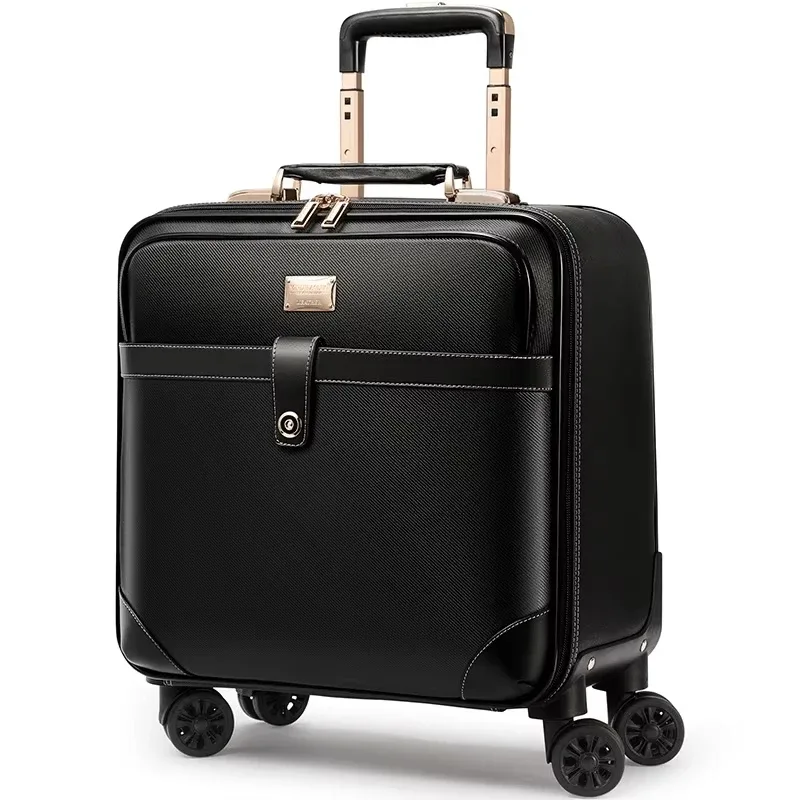 Nouvelle valise de cabine rétro en cuir véritable pour homme, 16/18/20/22/24 pouces, avec roulettes, idéale pour les voyages d'affaires
