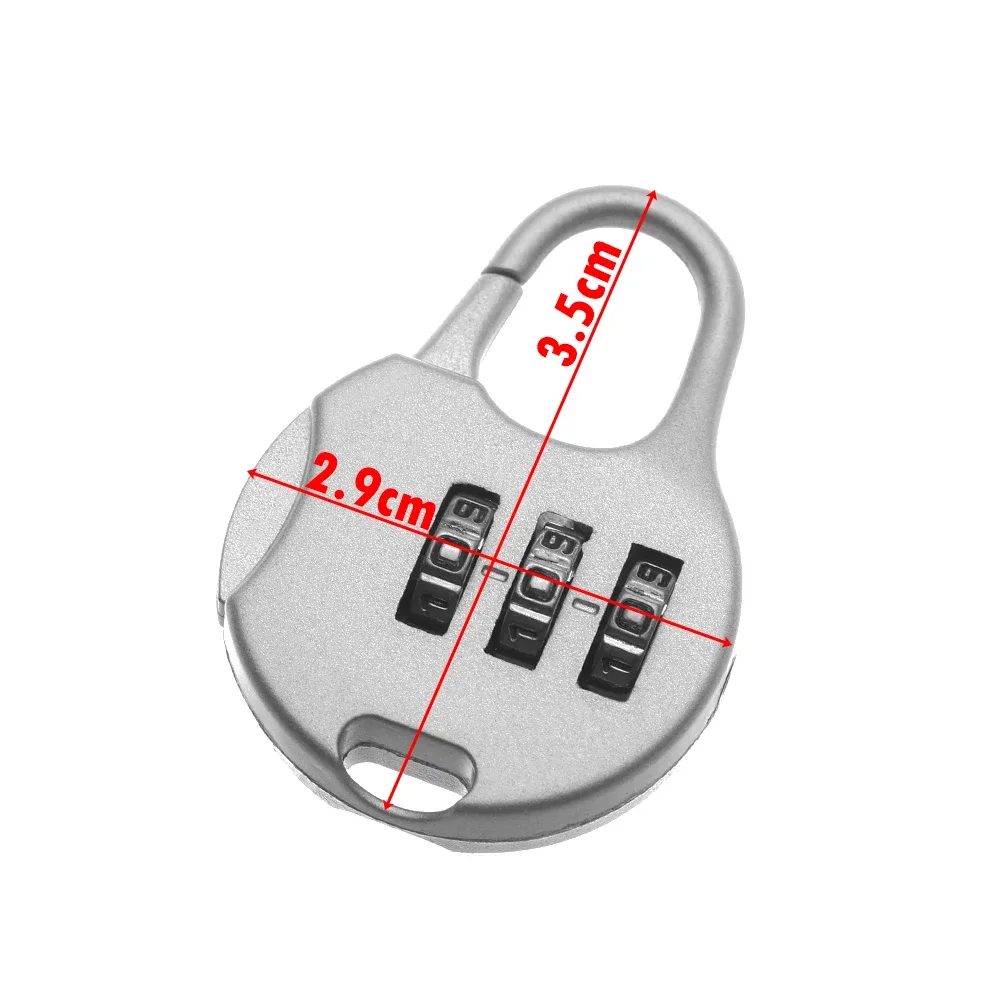 mini cadenas à 3 chiffres en métal, serrure à mot de passe blocode, valise de voyage, protecteur de journal, outil de sécurité, étui de psych, fourniture