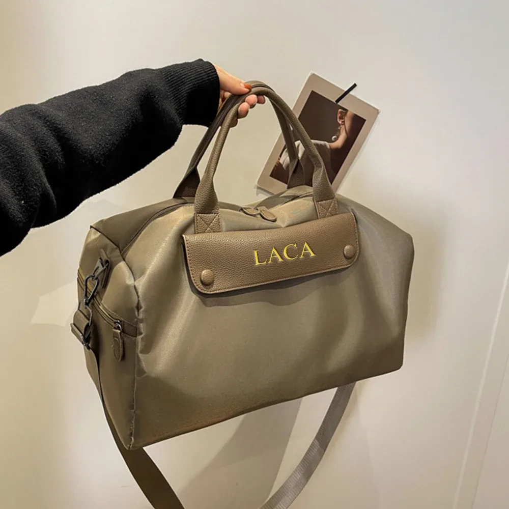 nouveau sac de fitness avec nom personnalisé, sac de voyage portable avec séparation sèche et humide, sac de voyage de grande capacité