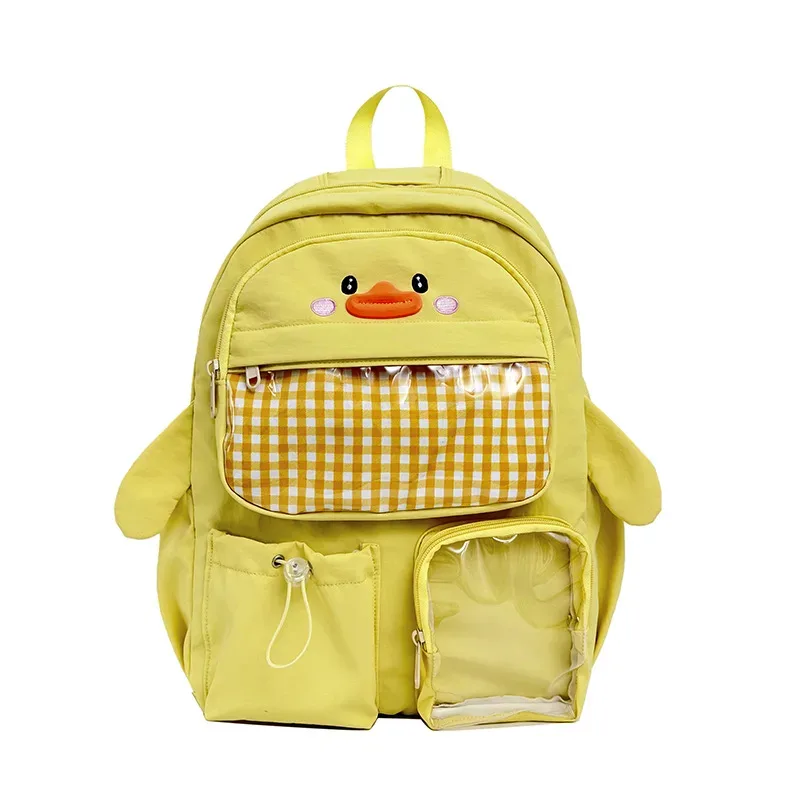 sac à dos mignon de grande capacité pour femmes, cartable décontracté pour filles, sac à dos étudiant amusant en forme de canard