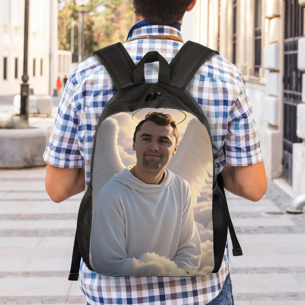 sac à dos charlie kirk angelic advocate kawaii, sacs à dos légers pour garçons, sacs de sport pour lycée, sac à dos design