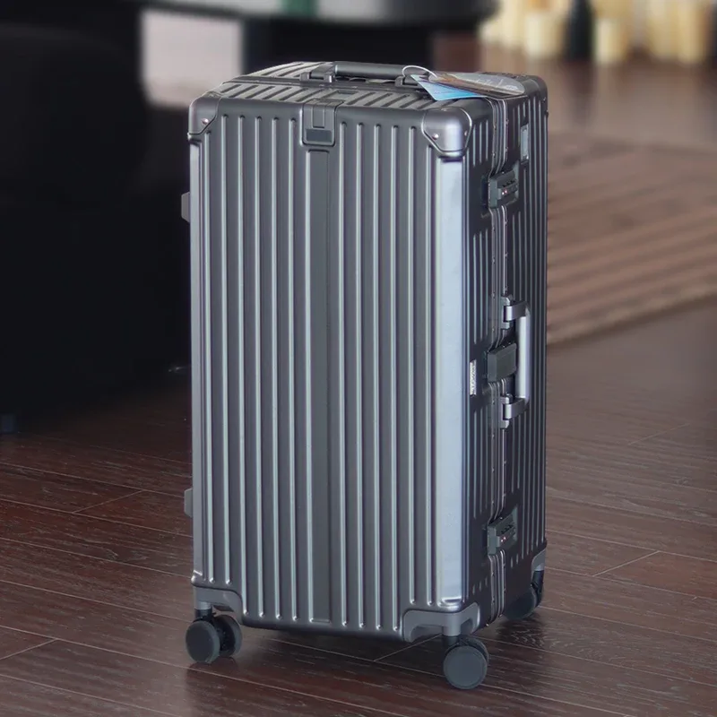 valise de grande capacité 30-36 pouces, 26 bagages à cadre en aluminium, abs épais + boîtier de chariot pc, bagage à main de 20 pouces avec porte-gobelet