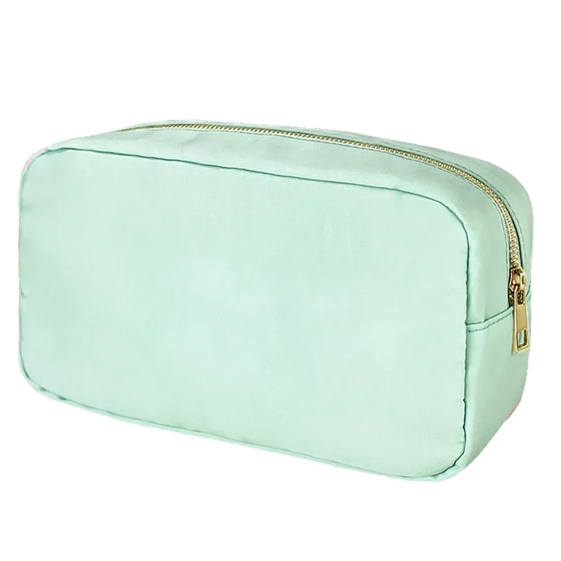 trousse de toilette en nylon personnalisée pour femme et fille, poudres cosmétique de voyage, fermeture éclair, document solide, trousse de maquillage personnalisée, diy