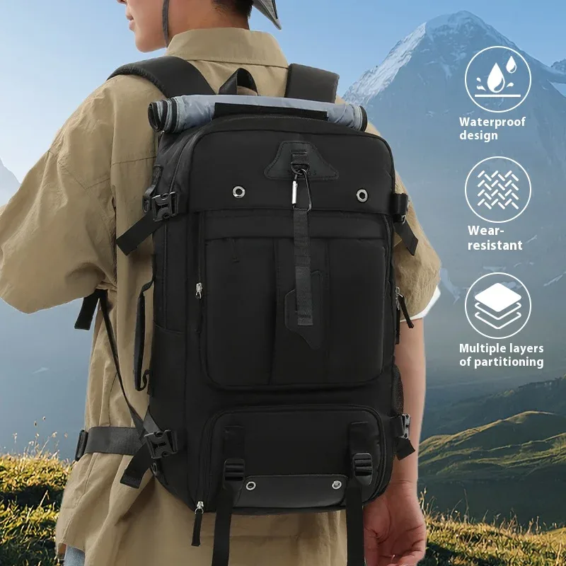 sac à dos transfrontalier pour hommes au design haut de gamme, sac à bandoulière grande capacité, sac de voyage portable, sac à dos de randonnée en plein air