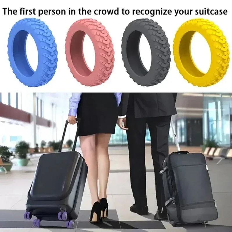 8 protections de roulettes de valise en silicone, réduisant le bruit, pour valises et bagages à roulettes, nouveauté