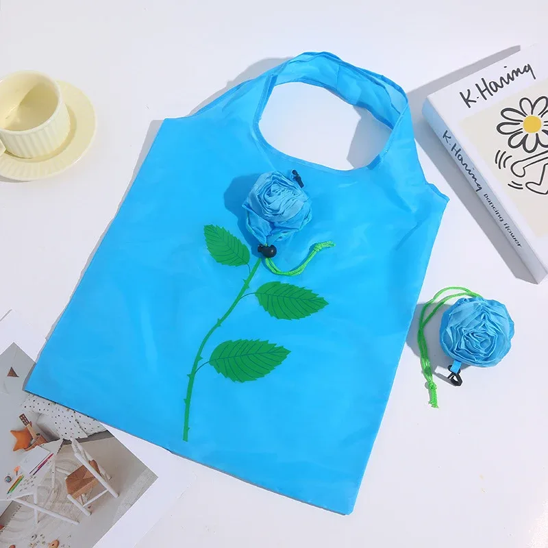sac fourre-tout pliable rose design, sac de courses de voyage portable de grande capacité, pochette de rangement légère et durable.
