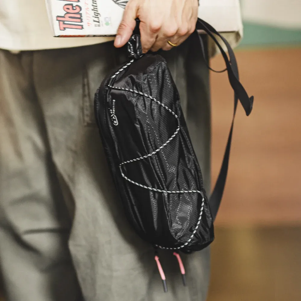maden – sac à bandoulière tactique noir réglable de style unisexe, sac de taille d'extérieur, sac de poitrine de moto pour cyclisme voyage porte-monnaie