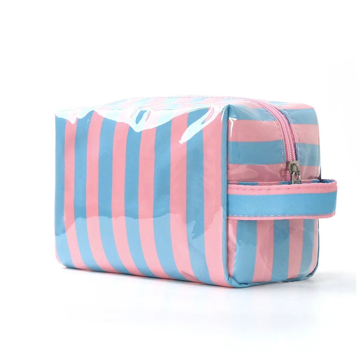 nouvelle trousse de voyage pour rouge à lèvres, grande capacité, rayée, sac cosmétique portable décontracté pour femmes, organisateur de maquillage à main