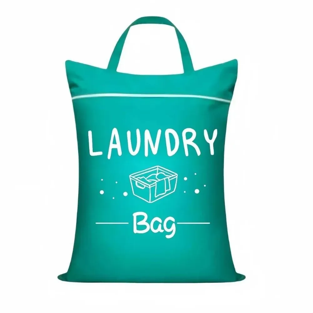 sac de rangement pour vêtements de voyage de couleur unie, imperméable, avec fermeture éclair, sac à linge de grande capacité, organisateur de vêtements en tissu oxford.