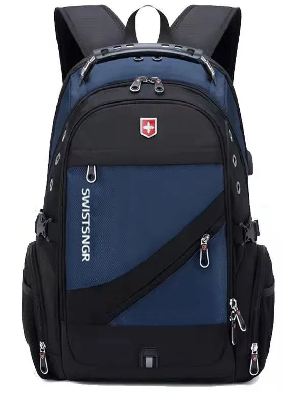 sac à dos suisse pour hommes 17.3 pouces ordinateur portable école sacs de voyage unisexe grande capacité sac à dos étanche mochila d'affaires