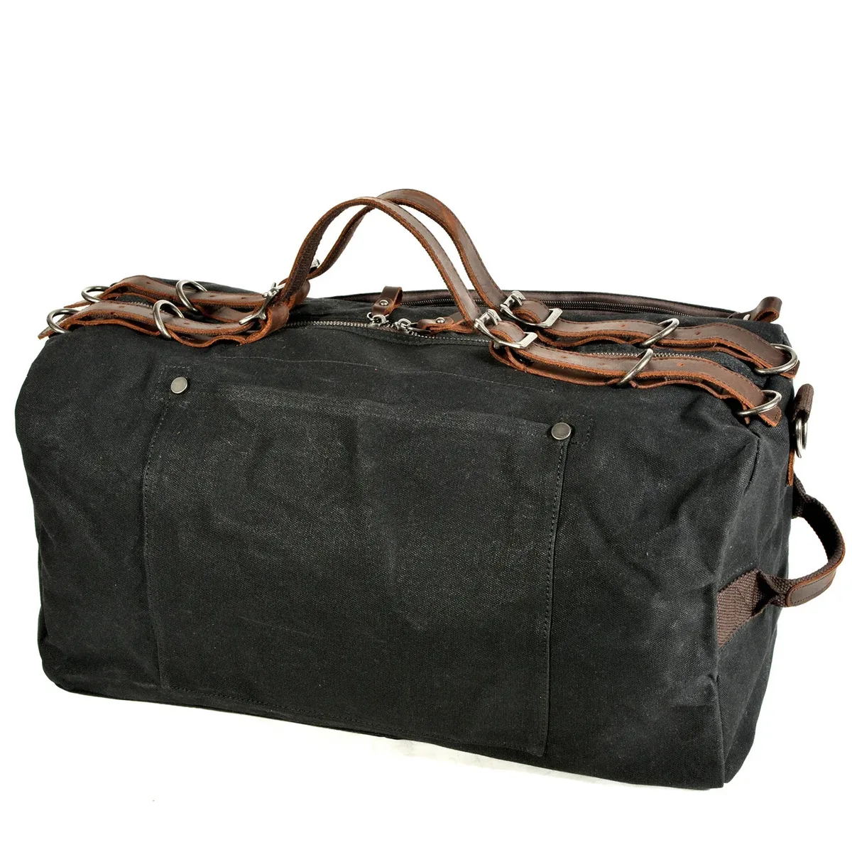 sac de voyage en toile de cire à l'huile épaisse de style militaire, sac de voyage rétro, sac de sport de plein air, grande capacité