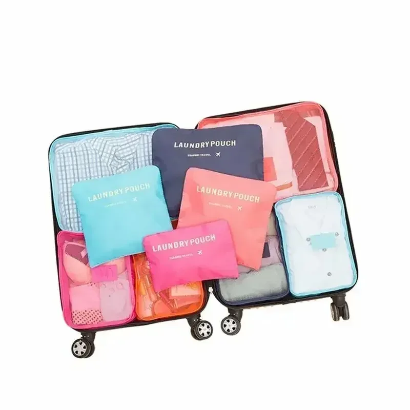 ensemble de 6 sacs de rangement de voyage, ensemble de sacs de rangement pour valise, organiseurs de bagages portables, organiseurs pliables pour vêtements et chaussures