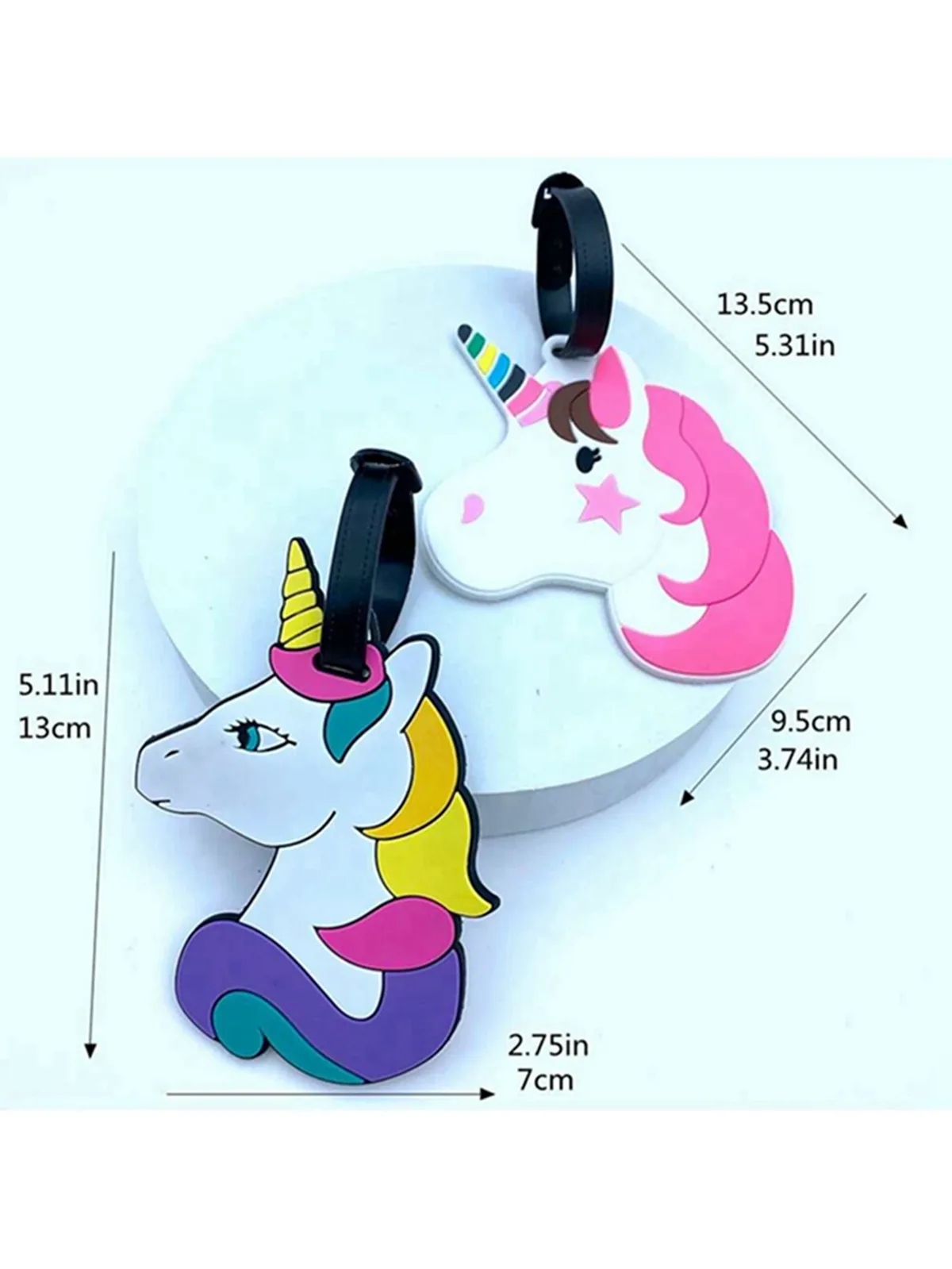 1 pièces mignon licorne cintre d'embarquement étiquette de bagage station aéroport vérifier dans la boîte de chariot articles prévention de perte étiquette d'identification
