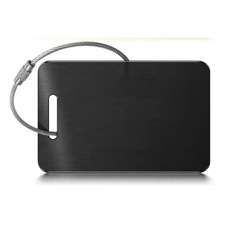 étiquette de bagage avec texte personnalisé, étiquette de valise personnalisée en acier inoxydable, accessoires de voyage anti-perte, étiquettes d'identification de gravure laser