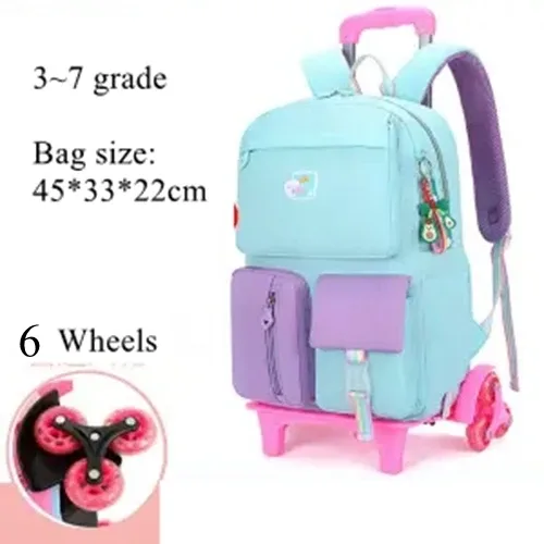 filles école chariot sac roulant sac à dos sac pour filles école sacs à roulettes roues bagages roulants sac à dos étanche filles