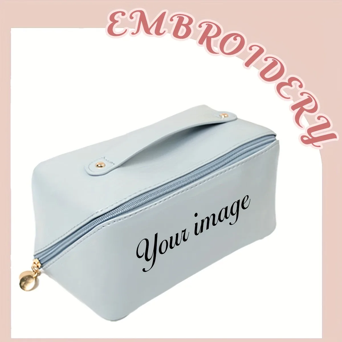 sac de maquillage portable grande capacité personnalisable pour femme, trousse de toilette de voyage, organiseur de cosmétiques, facile et tendance
