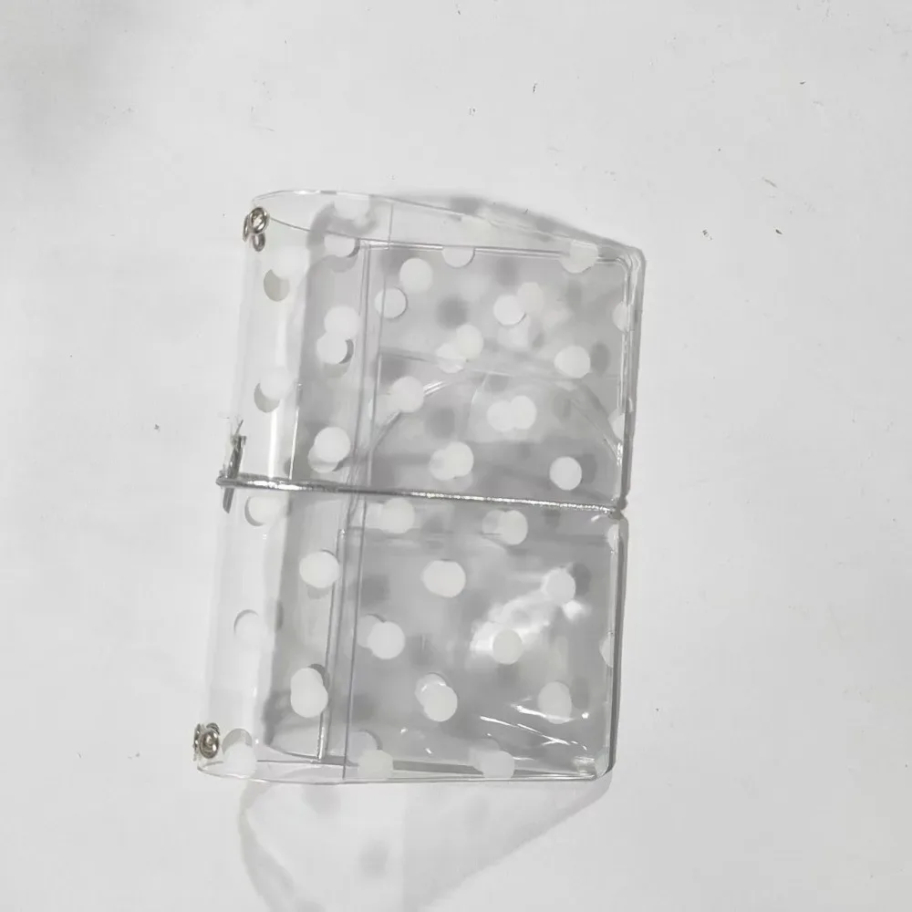 porte-passeport durable à pois avec bande élastique, couverture transparente pour carnet tn, étui de passeport portable transparent pour voyage