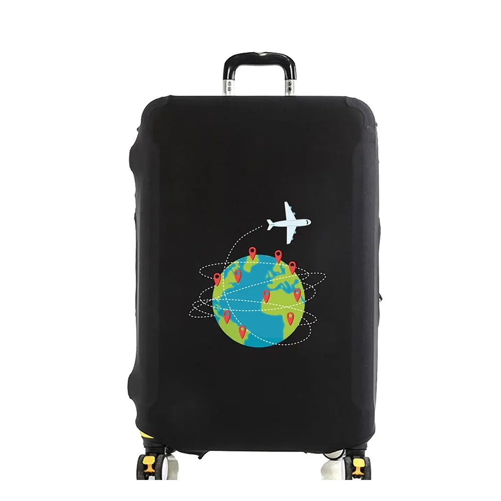 housse de protection pour bagages, protection de valise, avion, impression terre, housse anti-poussière élastique plus épaisse pour boîtier de chariot de 18 à 32 pouces, accessoires de voyage