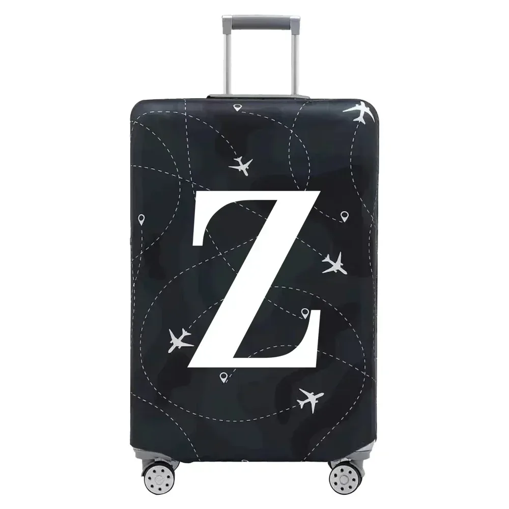 housse de protection pour bagages en tissu extensible, housse anti-poussière, anti-rayures, adaptée aux valises de 18 à 32 pouces, accessoires de voyage avec lettres blanches