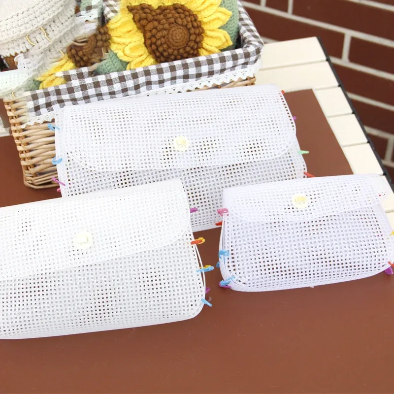 kit de tissage auxiliaire en maille plastique pour sac à bandoulière, tissu en maille plastique, matériau de couture et de tissage pour la fabrication de sacs diy