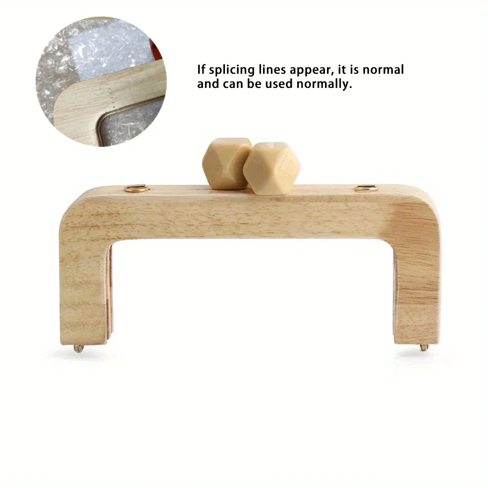 perles en bois de 19.6cm x 11cm, 1 pièce/2 pièces, serrure assortie, portefeuille mural, cadre de sac à main, poignée faite à la main avec perles colorées, pièces de rechange