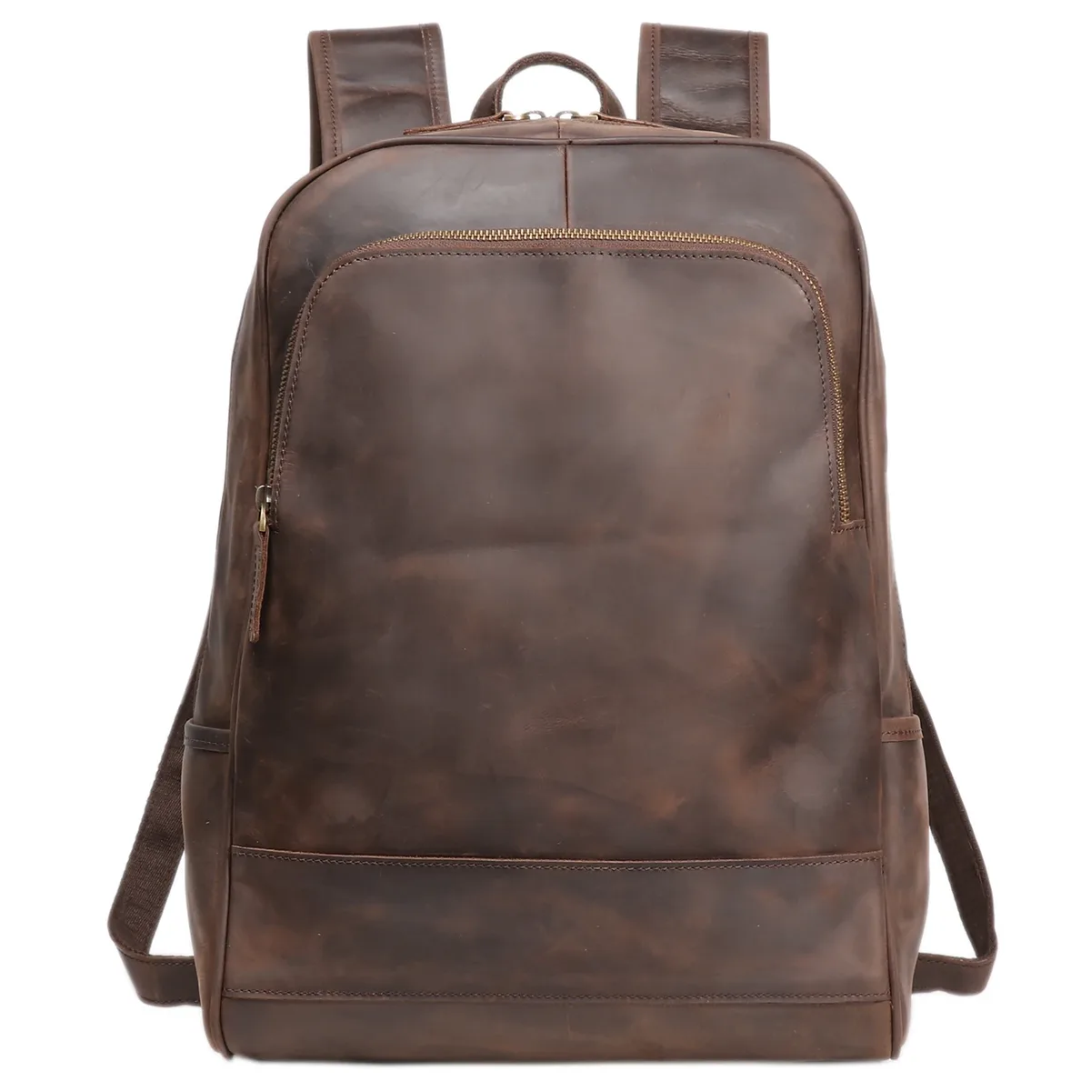 luokir vintage hommes crazy horse cuir sac à dos en cuir véritable voyage sac à dos grande capacité peau de vache pochette d'ordinateur sac d'école