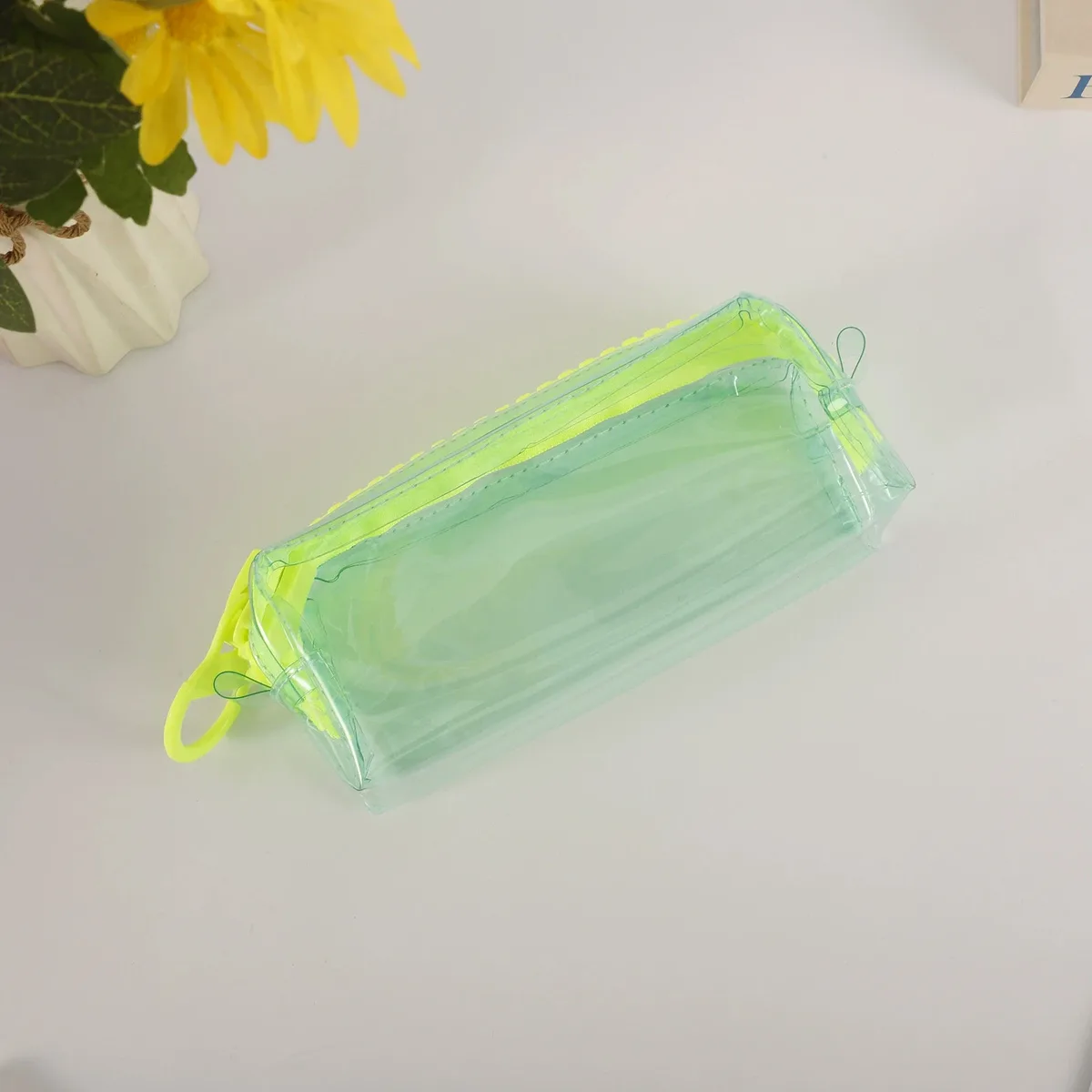 étui à crayons transparent en pvc de grande capacité, étui à crayons stimulant la dopamine, cadeau de rentrée scolaire, organisateur de papeterie durable.