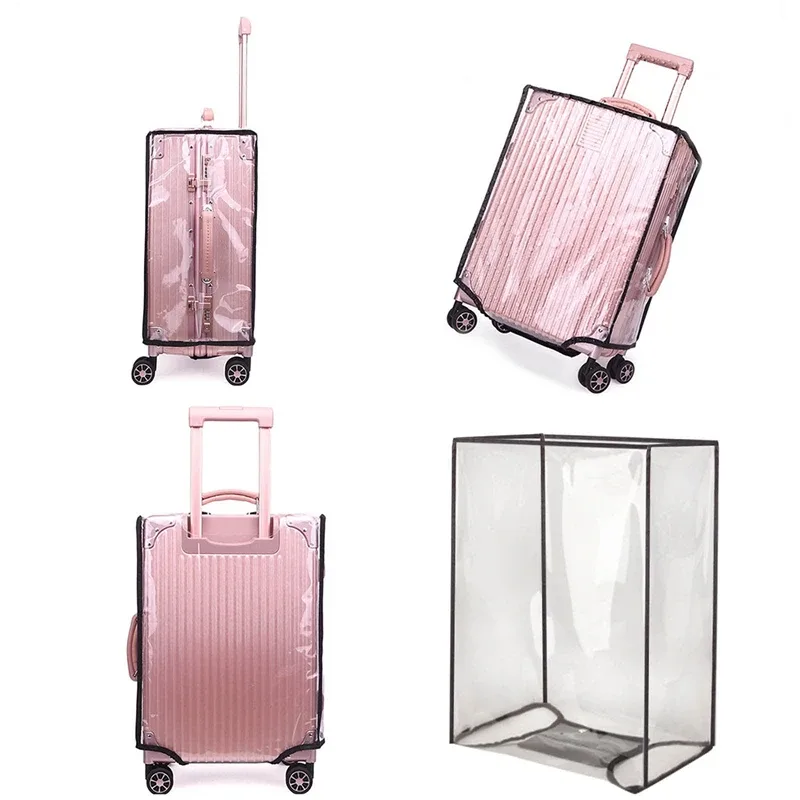 housse de protection pour bagages à roulettes, imperméable, entièrement transparente, épaisse, en pvc
