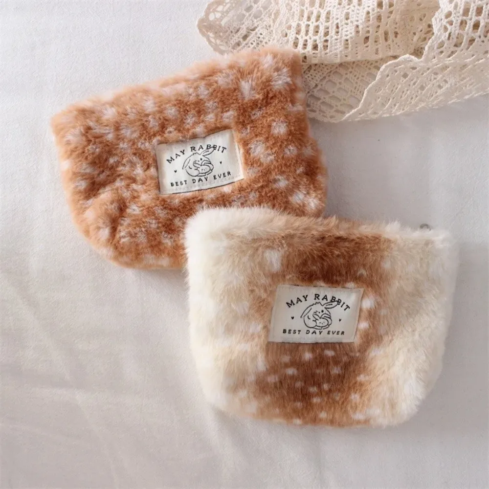 petite trousse de maquillage portable à motif de cerf, grande capacité, organisateur de voyage, pochette pour serviettes hygiéniques, porte-monnaie pour voyage, pour femmes
