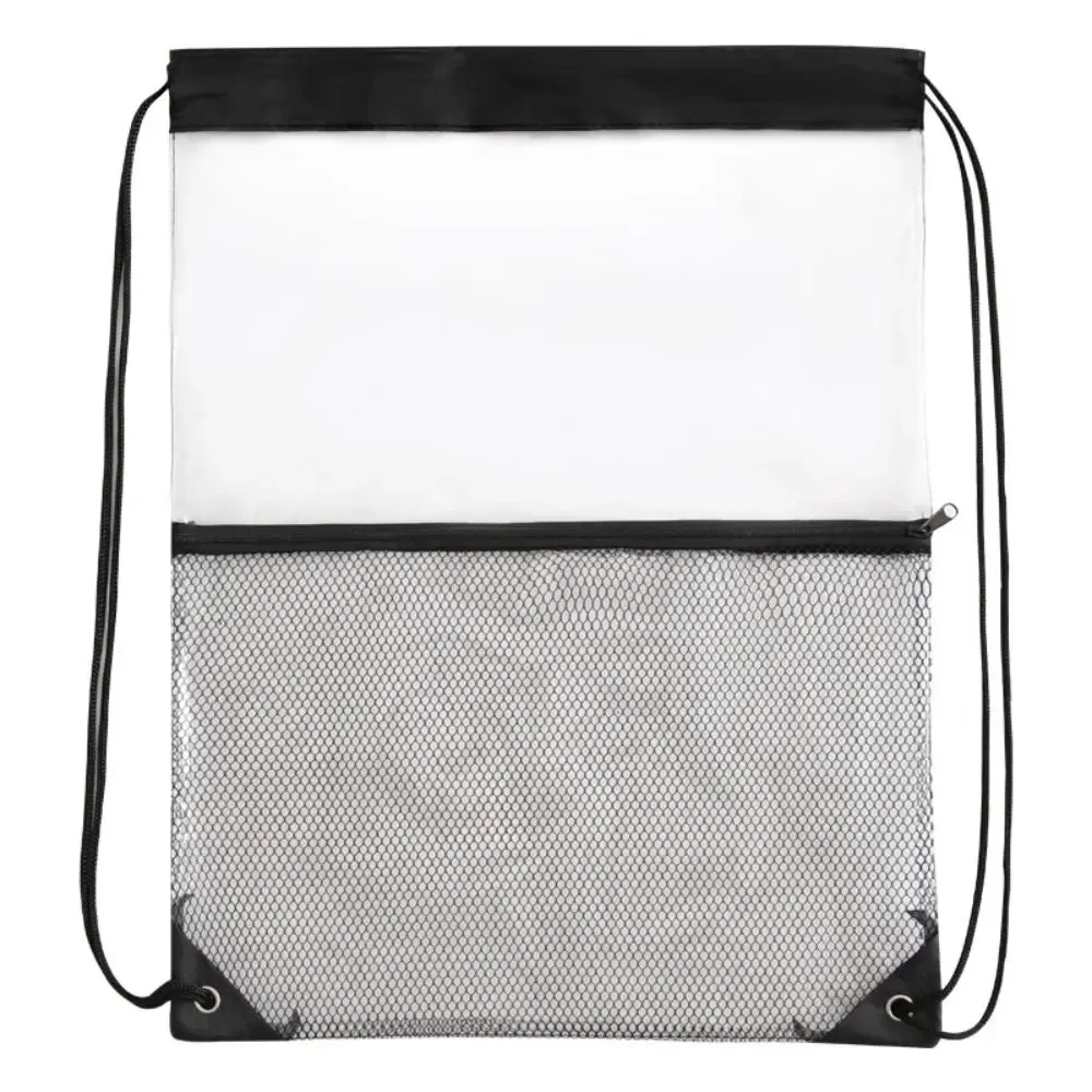 sac à dos simple à cordon de serrage de grande capacité, sac transparent en pvc imperméable pliable, sac à bandoulière, sac de plage, sac en gelée pour femmes