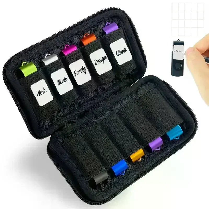 sac de rangement pour clé usb portable, étui organisateur d'accessoires électroniques pour clé usb