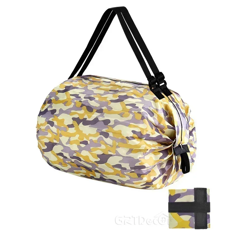sac de shopping pliable pour femmes, fourre-tout de grande capacité, organisateurs de voyage en nylon, sacs de shopping portables à fermeture éclair pour marché