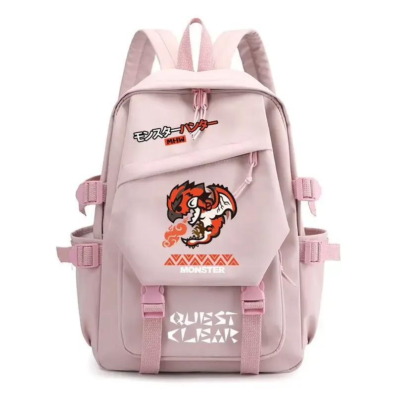 sac à dos monster hunter wilds felyne rathian, sac à dos à bandoulière, sac d'école pour étudiants, sac à dos tendance, sac de voyage
