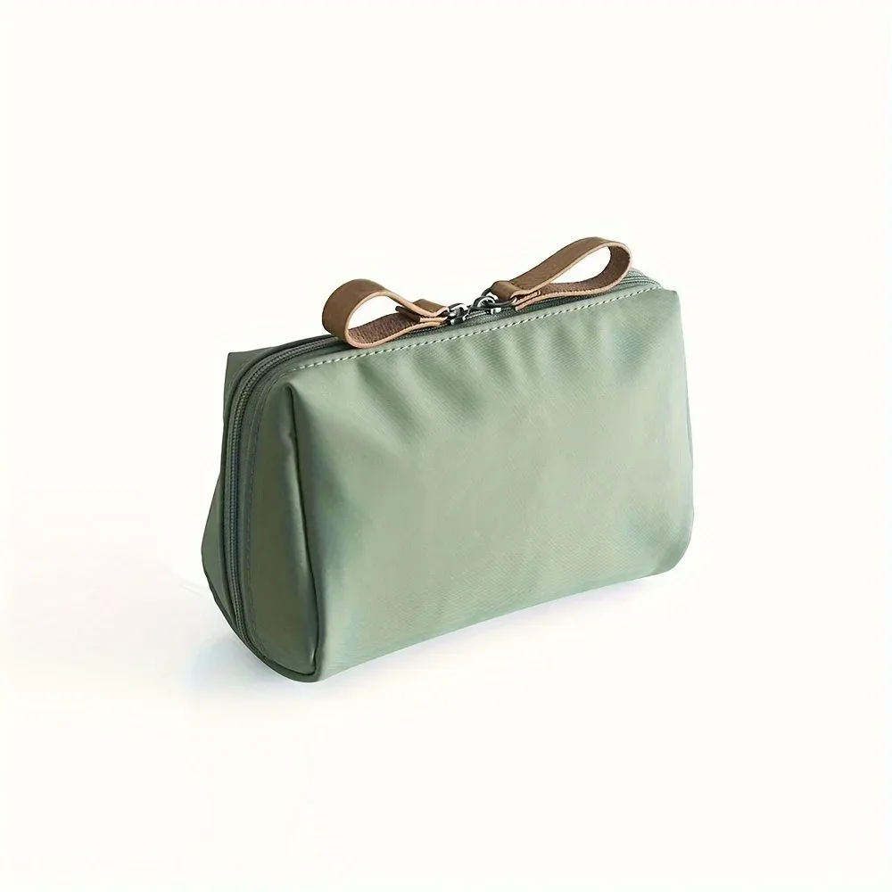 trousse de maquillage portable unie 2026, pochette cosmétique de voyage, organisateur de rangement pour usage quotidien
