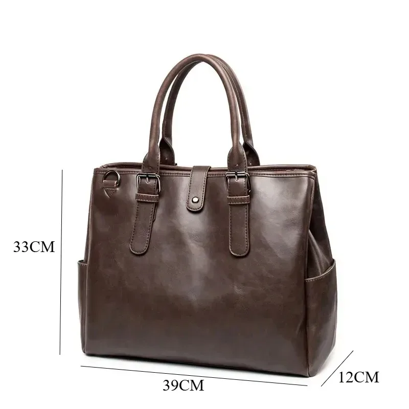 sac à main vintage pour homme, grande capacité, sacoche d'affaires pour ordinateur portable, sacs à poignée supérieure avec bandoulière, sacs bandoulière tendance