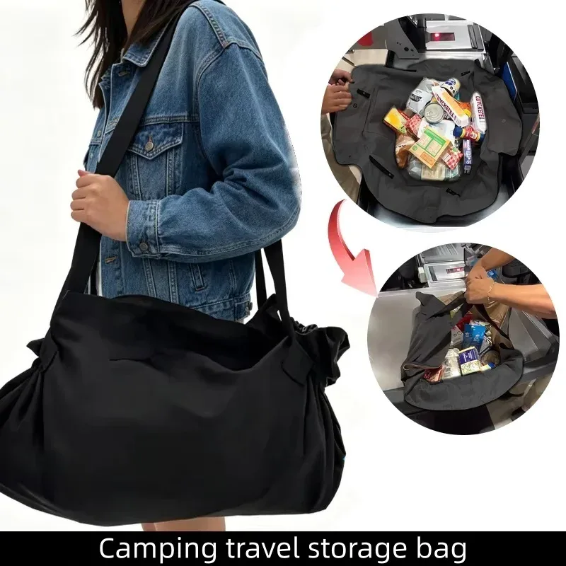 Sac de voyage pliable grande capacité, imperméable, durable et léger, sac fourre-tout, sac de sport, tapis de pique-nique pour le camping et les pique-niques quotidiens