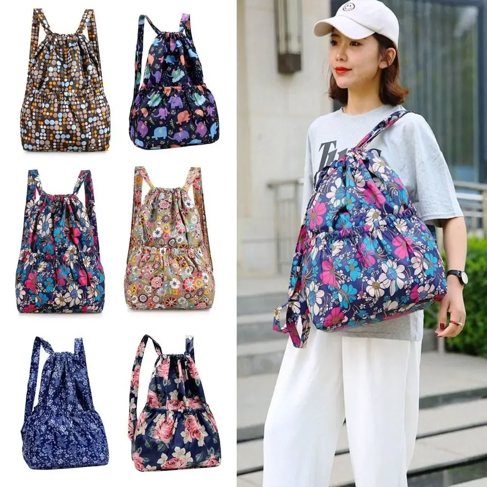 sac à bandoulière de proximité en polyester pour adolescentes, sac à provisions portable, sacs à dos de sport, imprimé floral décontracté, imperméable, grande capacité