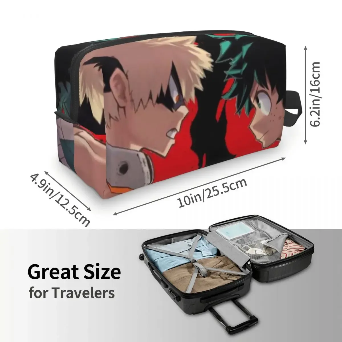 my hero academia – trousse de maquillage, organisateur de cosmétiques, trousse de toilette, trousse à cosmétiques pour femmes, trousse de beauté de voyage, trousse à crayons