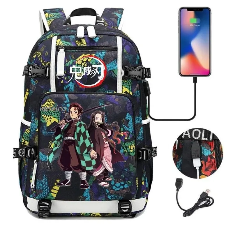 sac à dos hot kamado nezuko demon slayer camouflage, grande capacité, pour adolescents, sacs d'école pour ordinateur portable, léger, pour voyage en plein air, randonnée