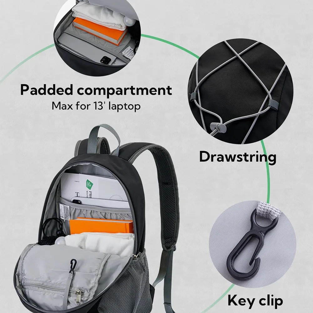 petit sac à dos de randonnée léger pour hommes et femmes, sac de voyage, camping, fitness, cyclisme, sports de plein air, 12l